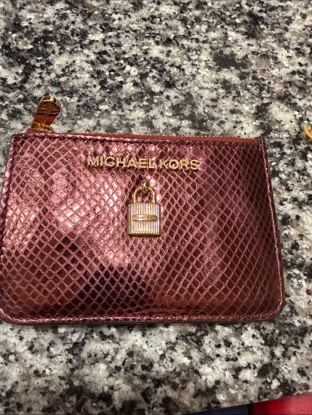Michael’s Kors  metallic  Merlot snakeskin